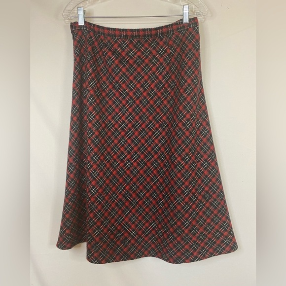 Cato Tartan Plaid A line Skirt, Red, Black, White, Size 10 - Picture 3 of 7